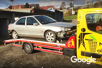 Vykoupené vozidlo na likvidaci Odvážený autovrak